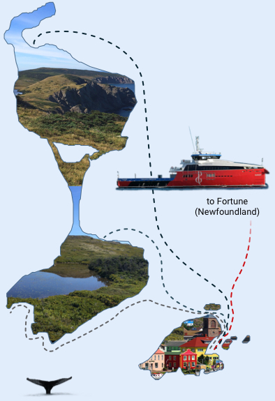 Carte des traversées proposées par SPM Ferries